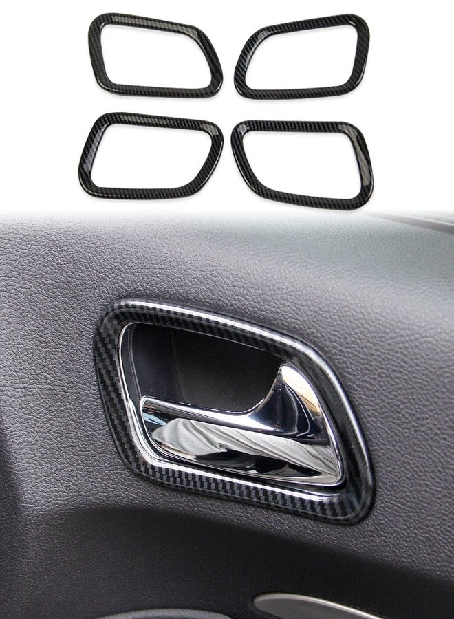 crosselec Carbon Fiber Interior Door Handle Panel Cover Trim for Dodge Durango 2011-2020 - Image 1